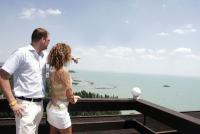 Kilátás a Balatonra a Marina szállodában Balatonfüreden